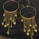 GP409 HOOP EARRING WITH DROP CHARMS [GOLD-PLATE]