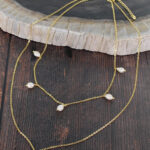 GP413 DOUBLE STRAND PEARL NECKLACE [GOLD-PLATE]