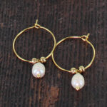 GP415 RING & PEARL EARRINGS [GOLD-PLATE]