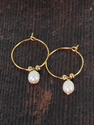 GP415 RING & PEARL EARRINGS [GOLD-PLATE]