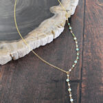 GP431AZ DELICATE DROP NECKLACE WITH AMAZONITE [GOLD PLATE]