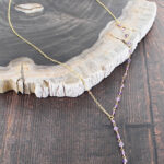 GP431AM DELICATE DROP NECKLACE WITH AMETHYST [GOLD PLATE]