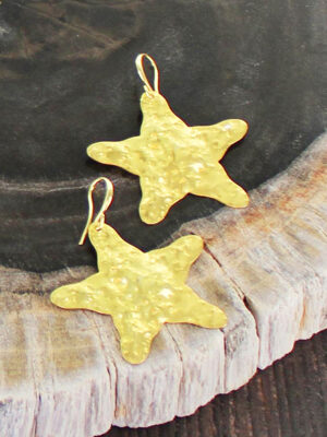 GP463S TEXTURED STAR EARRING [GOLD PLATE]
