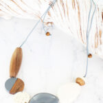 JP1017GY MIXED SHAPE RESIN & WOOD NECKLACE