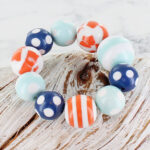 JP1306CO STRIPY RESIN BALL BRACELET