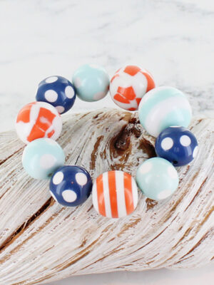 JP1306CO STRIPY RESIN BALL BRACELET
