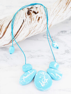 JP1313BB ASYMMETRIC MARBLED RESIN NECKLACE