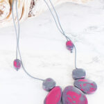 JP1313PG ASYMMETRIC MARBLED RESIN NECKLACE