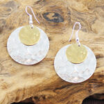 KH1508 DOUBLE BEATEN DISC EARRINGS