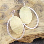 KH1510 OVERLAPPING OVAL DISC EARRINGS