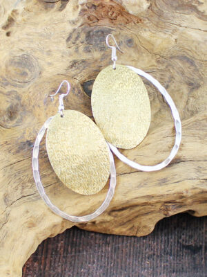 KH1510 OVERLAPPING OVAL DISC EARRINGS