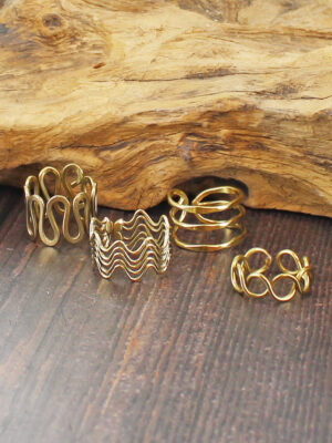 KH1514G ADJUSTABLE METAL RINGS - MIXED SET/4