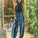 LS6402BLU ABSTRACT BALI TROUSERS