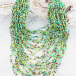 MD1402GN LONG MULTI-STRAND BEADED NECKLACE
