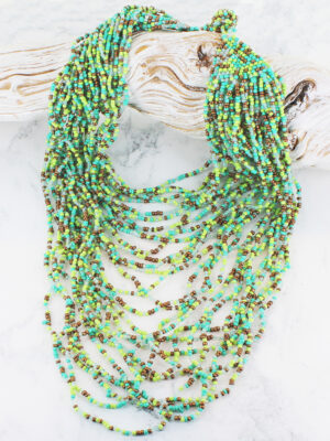 MD1402GN LONG MULTI-STRAND BEADED NECKLACE