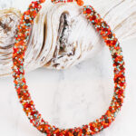 MD1404OR SHORT BEADED CHOKER NECKLACE