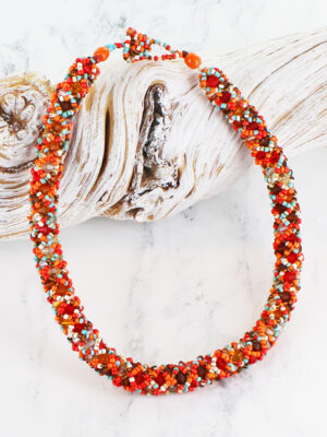 MD1404OR SHORT BEADED CHOKER NECKLACE
