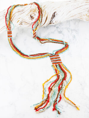 MD1405OR LONG BEADED TASSLE NECKLACE