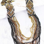 MD6202BG LONG BEADED AZTEC NECKLACE