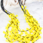 NB1303Y MULTI-STRAND KNOTTED FABRIC NECKLACE
