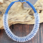NB1401NV SHORT GLASS BEAD & FABRIC CHOKER