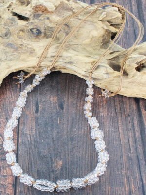 NB1402NT LONG GLASS BEAD CLUSTER NECKLACE