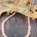 NB1402OR LONG GLASS BEAD CLUSTER NECKLACE