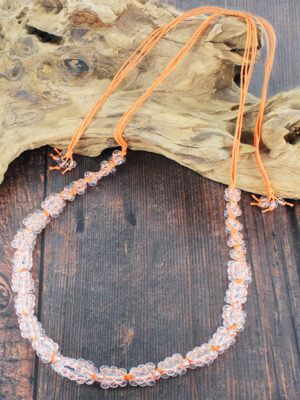 NB1402OR LONG GLASS BEAD CLUSTER NECKLACE