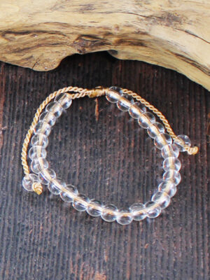 NB1404NT GLASS BEAD & TASSEL TIE BRACELET