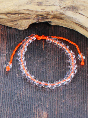NB1404OR GLASS BEAD & TASSEL TIE BRACELET