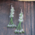 NB1405GN GLASS BEAD CLUSTER EARRING