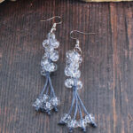 NB1405GY GLASS BEAD CLUSTER EARRING