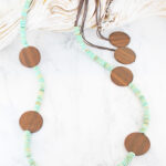 NB1406MT LONG BEADED WOODED DISC NECKLACE