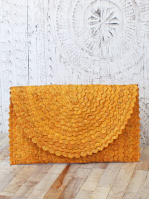 NB1410OR PANDAN LEAF CLUTCH BAG - ORANGE