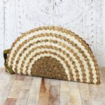 NB1411NM HALF MOON PANDAN LEAF CLUTCH BAG - NATURAL / CREAM