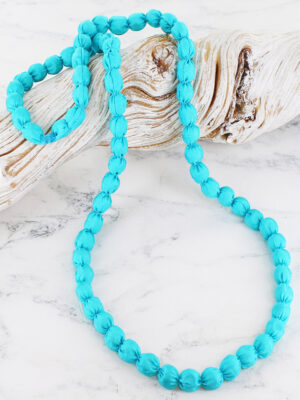 NB1501TU LONG SINGLE STRAND FABRIC BALL NECKLACE