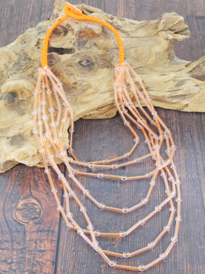 NB1502OR LAYERED GLASS BEAD NECKLACE