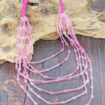 NB1502PK LAYERED GLASS BEAD NECKLACE