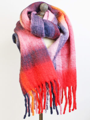 .PK6305 SOFT RECYCLED POLYESTER SCARF (40 x 180cm) - PURPLE MIX
