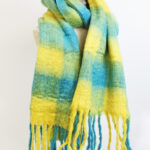 .PK6303 SOFT RECYCLED POLYESTER SCARF (40 x 180cm) - TEAL CHECK
