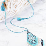 PP6205TU BEADED AZTEC PENDANT NECKLACE