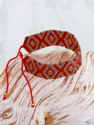PP6206R BEADED AZTEC BRACELET (ADJUSTABLE)