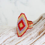 PP6207R BEADED AZTEC RING (ONE SIZE)