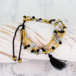 PP6210BLK DELICATE CRSYTAL BEAD BRACELET (ADJUSTABLE)