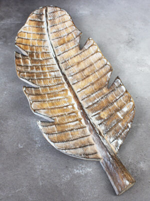 RC6103N CARVED WOODEN LEAF BOWL