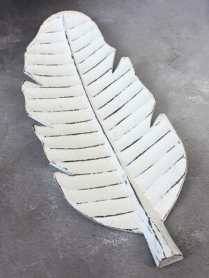 RC6103W CARVED WOODEN LEAF BOWL
