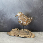 RT6109N SINGLE WOODEN BIRD ON NATURAL ROOT BASE