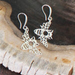 SP009B SIMPLE BEE CHARM EARRING [SILVER-PLATE]