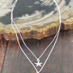 SP204S DOUBLE-STRAND STAR NECKLACE [SILVER PLATE]