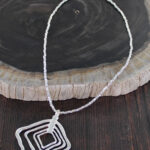 SP314 ABSTRACT PENDANT NECKLACE [SILVER-PLATE]